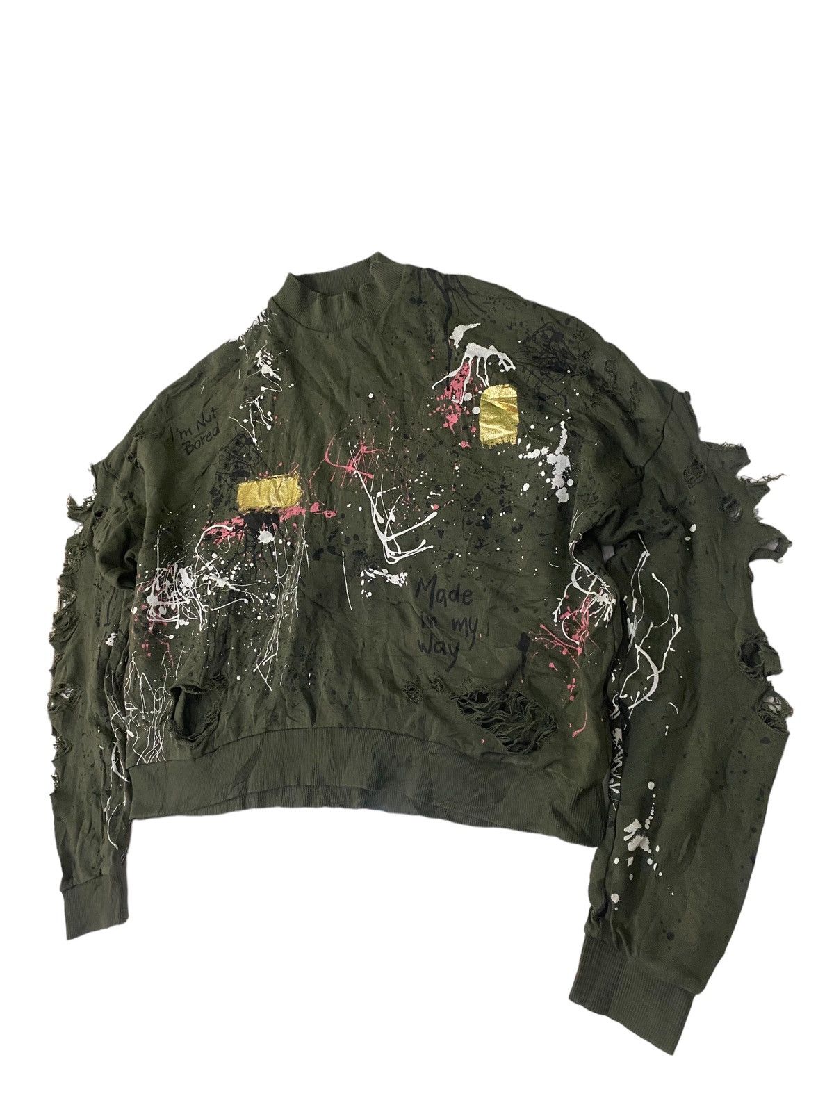 Zara Zara Woman Painted Distressed Style Sweatshirt Size S / US 4 / IT 40 - 3 Thumbnail