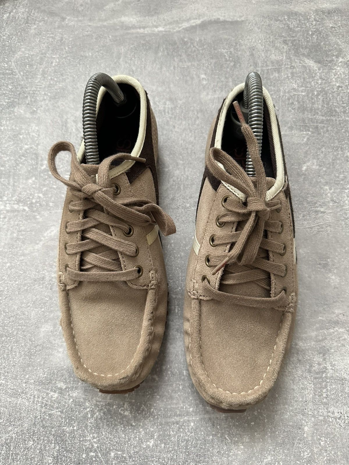 Esprit Vintage Y2K Esprit Beige Suede Leather Low Cut Sneakers Size US 7 / IT 37 - 9 Thumbnail