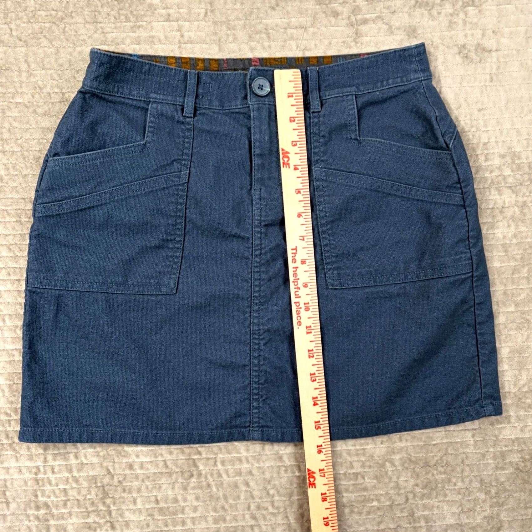 Prana Prana Kara Indigo Blue Denim Utility Mini Skirt Size 4 Regular Women Denim Skirt Pocket Stretch Lined Button Zip Old? Size 27" / US 4 / IT 40 - 3 Thumbnail