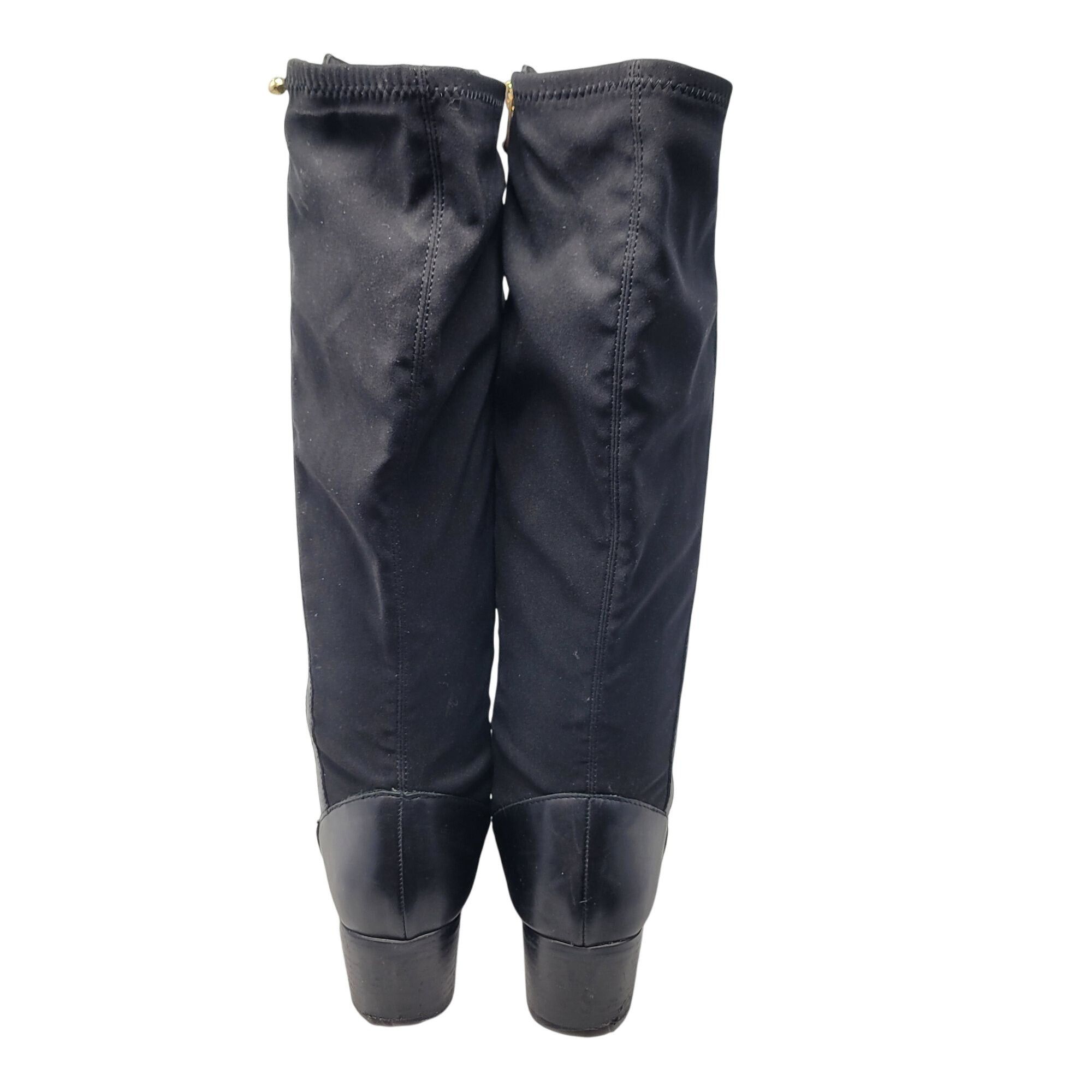Elie Tahari Tahari Kyle Black Leather Knee-High Boots 9 Gold Zipper Stre Size US 9 / IT 39 - 7 Thumbnail