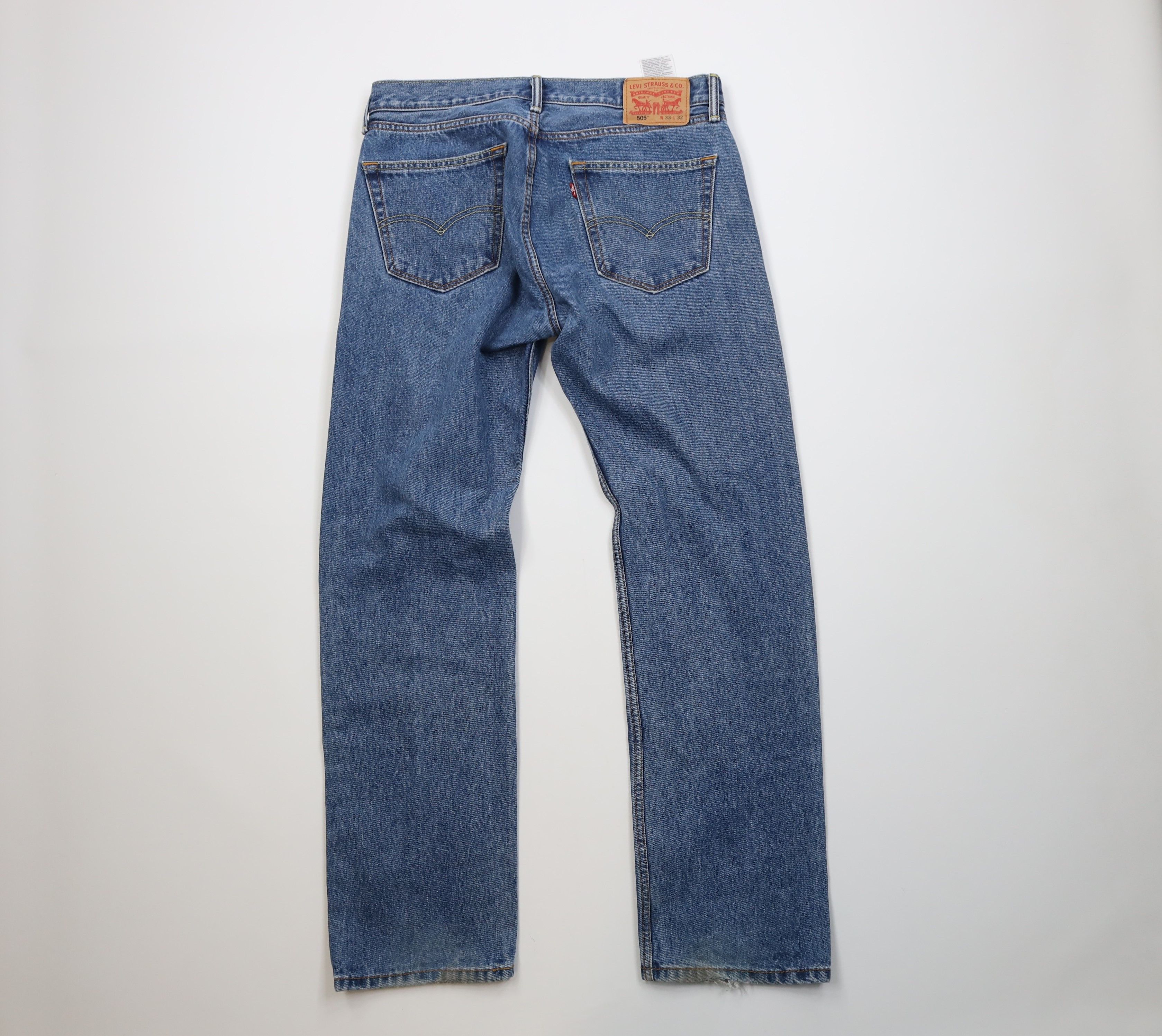 Levi's Vintage Y2K Levis 505 Regular Fit Straight Leg Denim Jeans Size US 33 - 9 Thumbnail