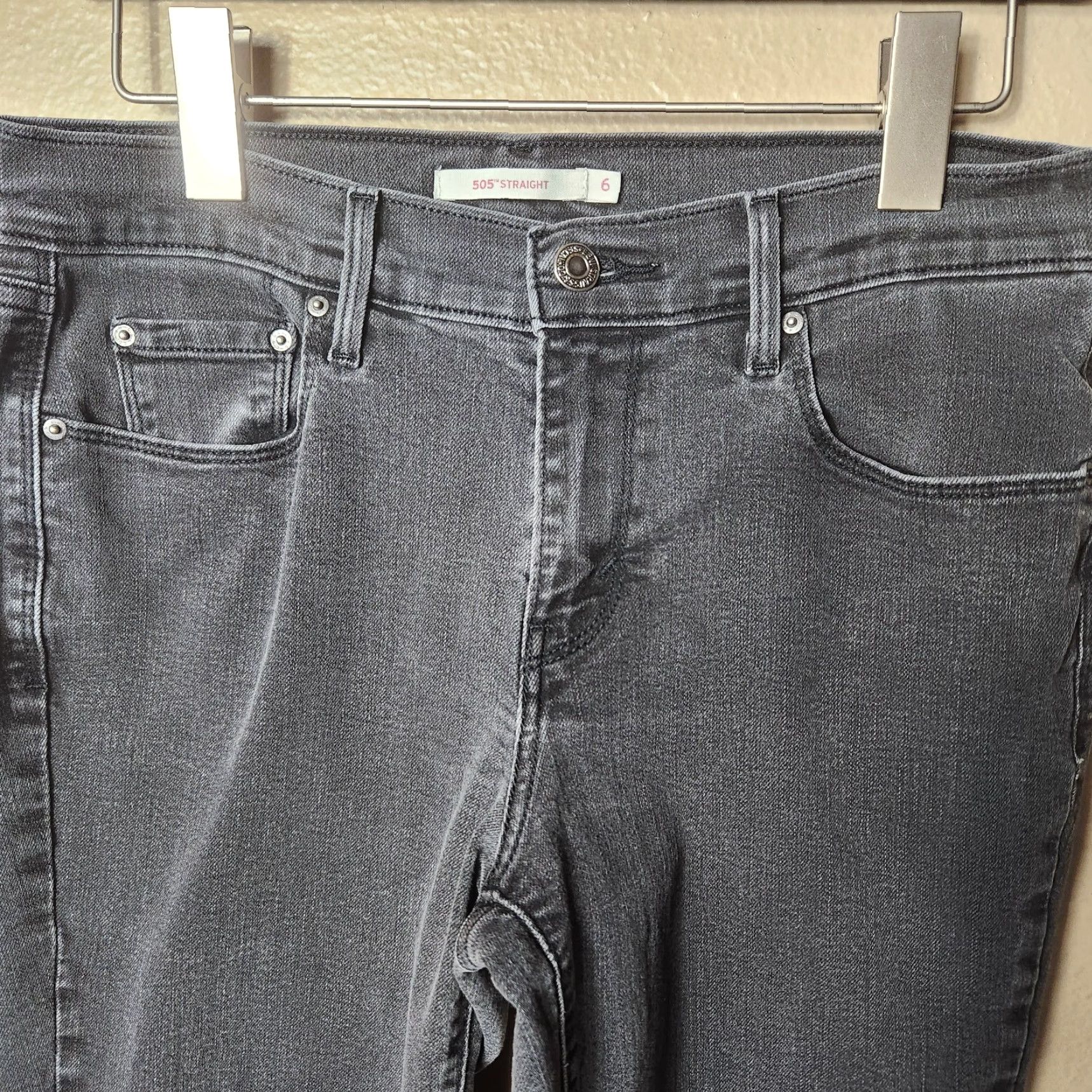 Levi's Levi's 505 Straight Mid Rise Jeans Womens Size 6 Gray Denim Regular Style Classic Vintage: No Size 28" / US 6 / IT 42 - 2 Thumbnail