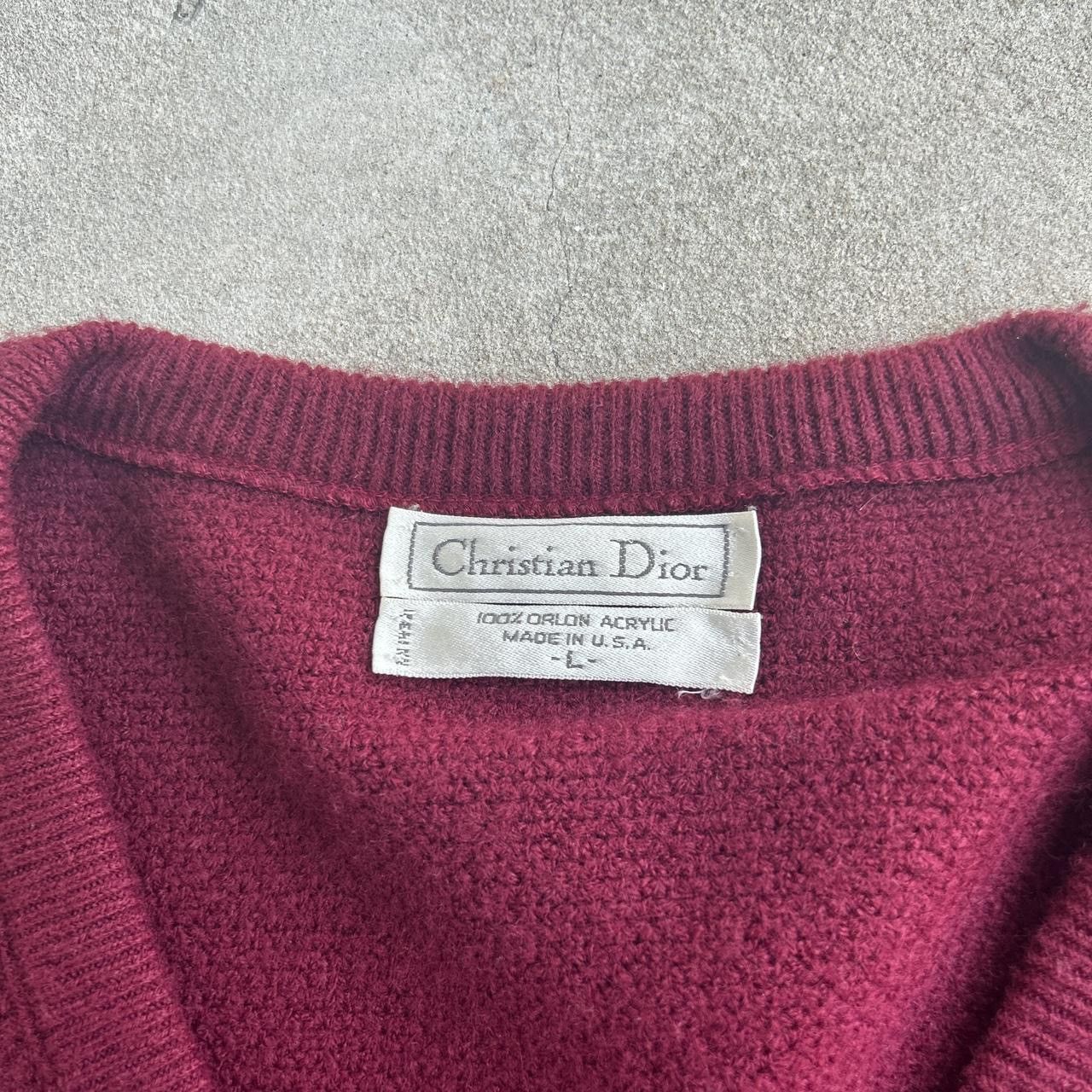 Dior Burgundy christian dior sweater Size US L / EU 52-54 / 3 - 3 Thumbnail