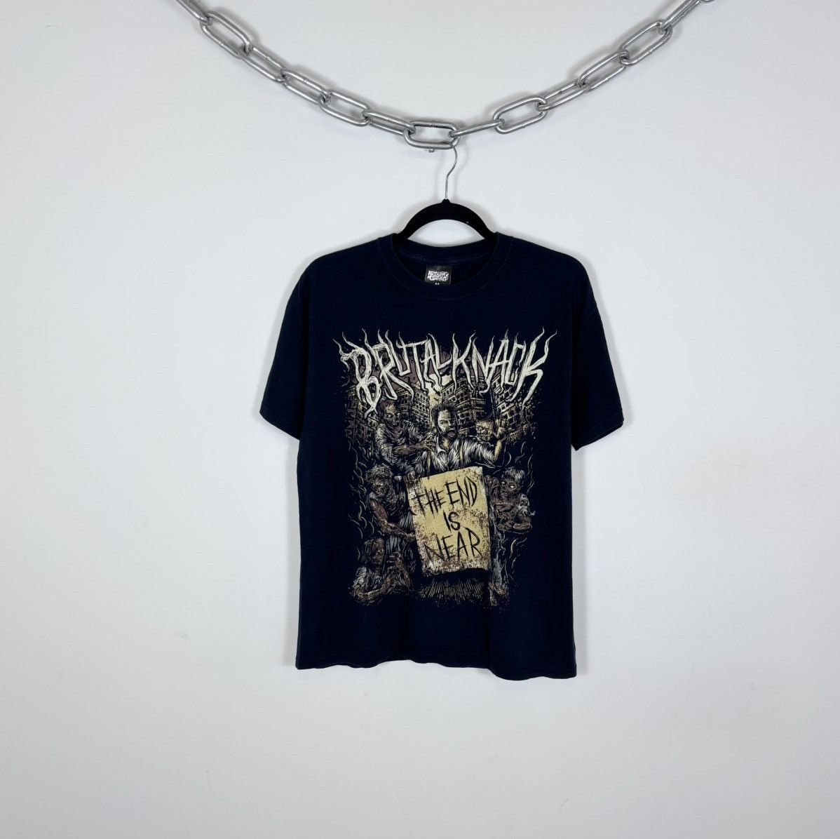 Band Tees Brutal Knack The End Is Near Big Logo Black T-Shirt Tee Size US M / EU 48-50 / 2 - 1 Thumbnail