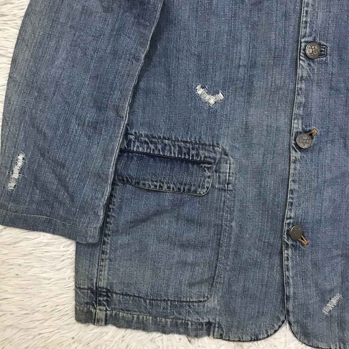 Japanese Brand Vintage Distressed Papas Tartan Neck Chore Jacket Denim Size US M / EU 48-50 / 2 - 10 Thumbnail