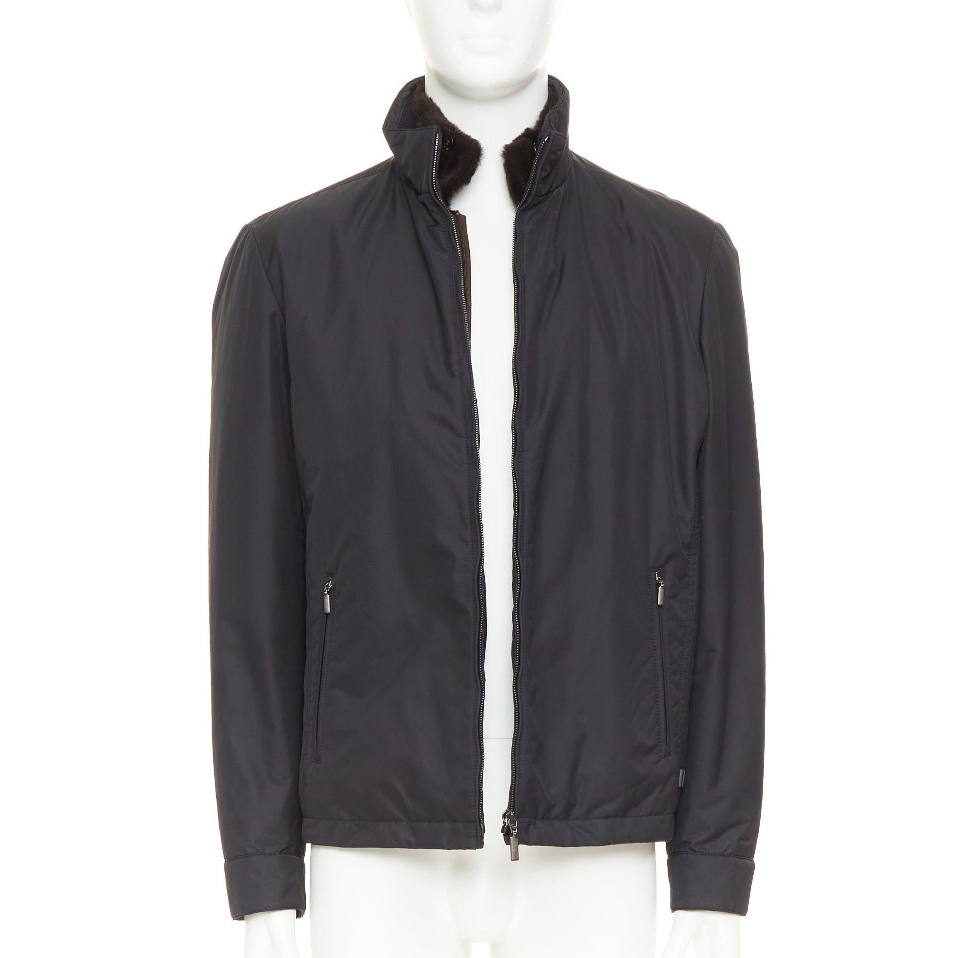 Brioni BRIONI black water repellent nylon plush lined storm jacket M Size US M / EU 48-50 / 2 - 1 Thumbnail