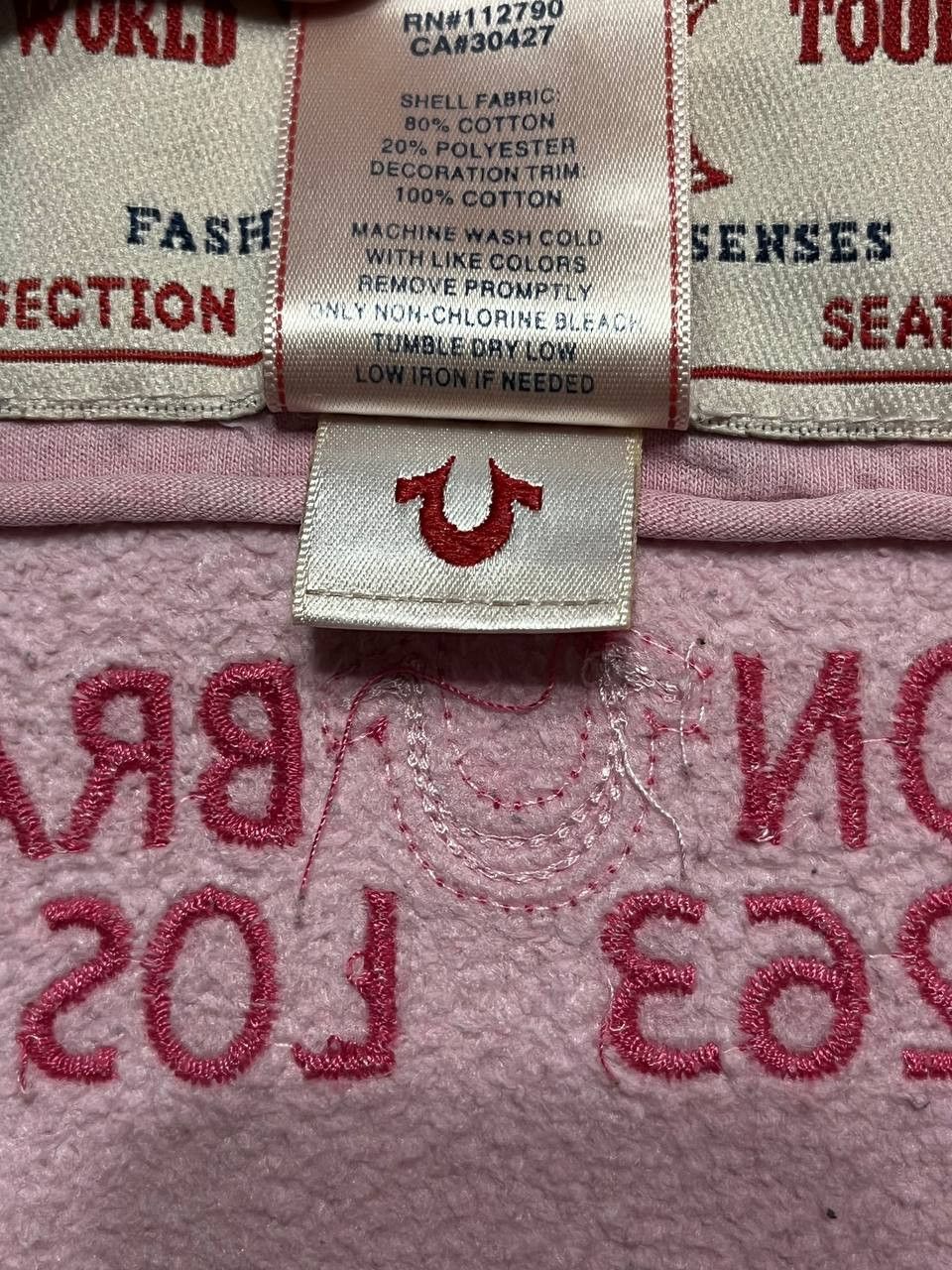 Japanese Brand True Religion zip hoodie y2k style pink big logo Size L / US 10 / IT 46 - 9 Thumbnail