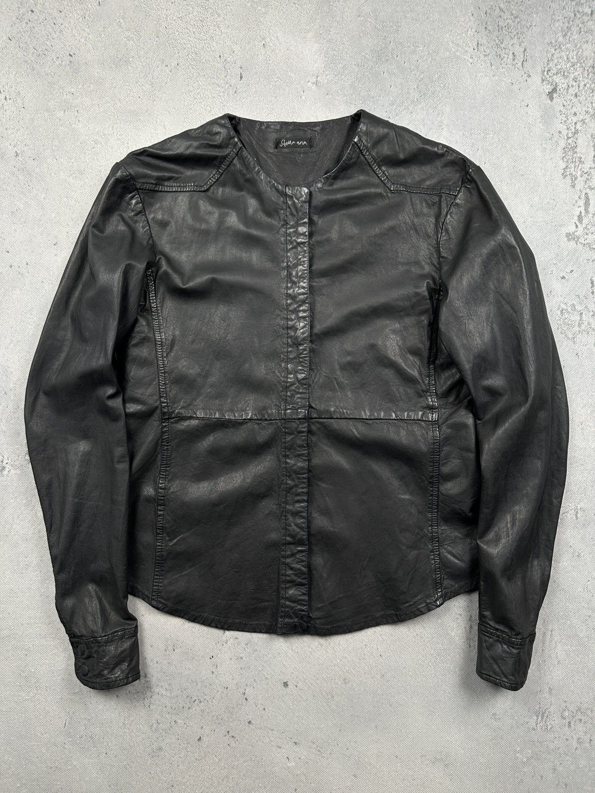 If Six Was Nine Vintage Stella Nova Black Lamb Leather Minimal Jacket Size S / US 4 / IT 40 - 6 Thumbnail