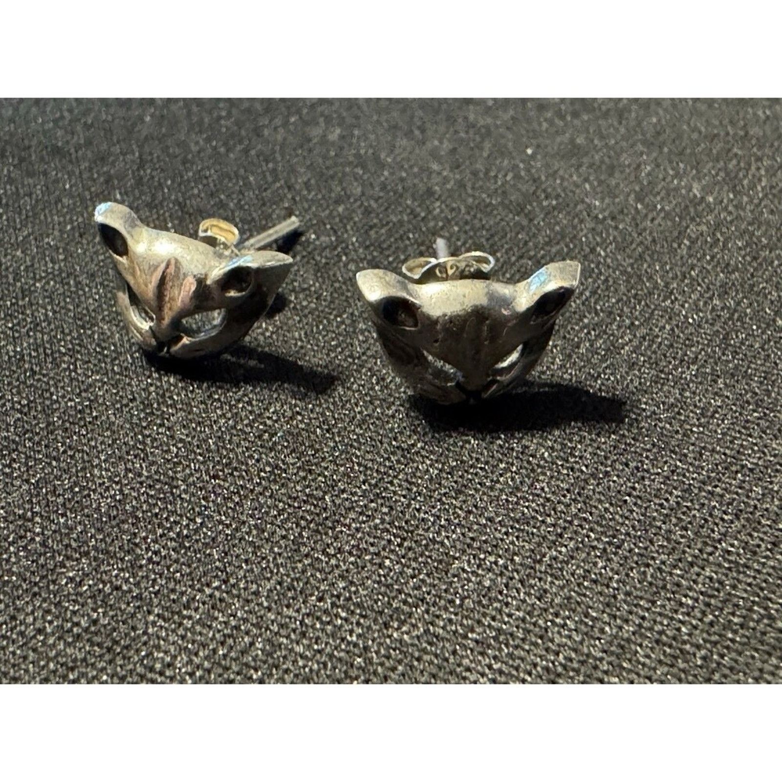 Other 925 Sterling Silver Cat Face Earrings Pierced Size ONE SIZE - 7 Thumbnail