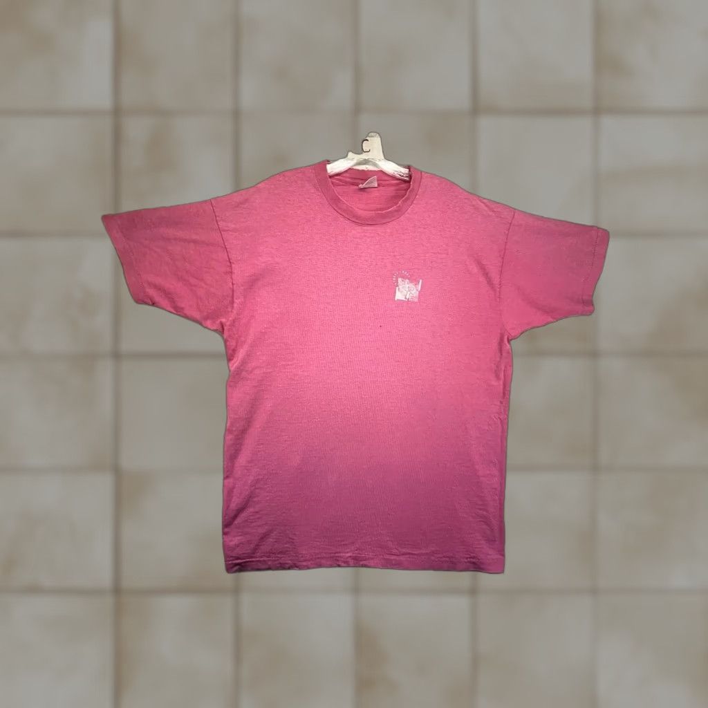 Fruit Of The Loom VINTAGE Fruit of the Loom 90s T-Shirt XL Unisex Adults Pink Short Sleeve Crew Neck Kokopelli Graphic Street Art Casual Size US XL / EU 56 / 4 - 1 Thumbnail