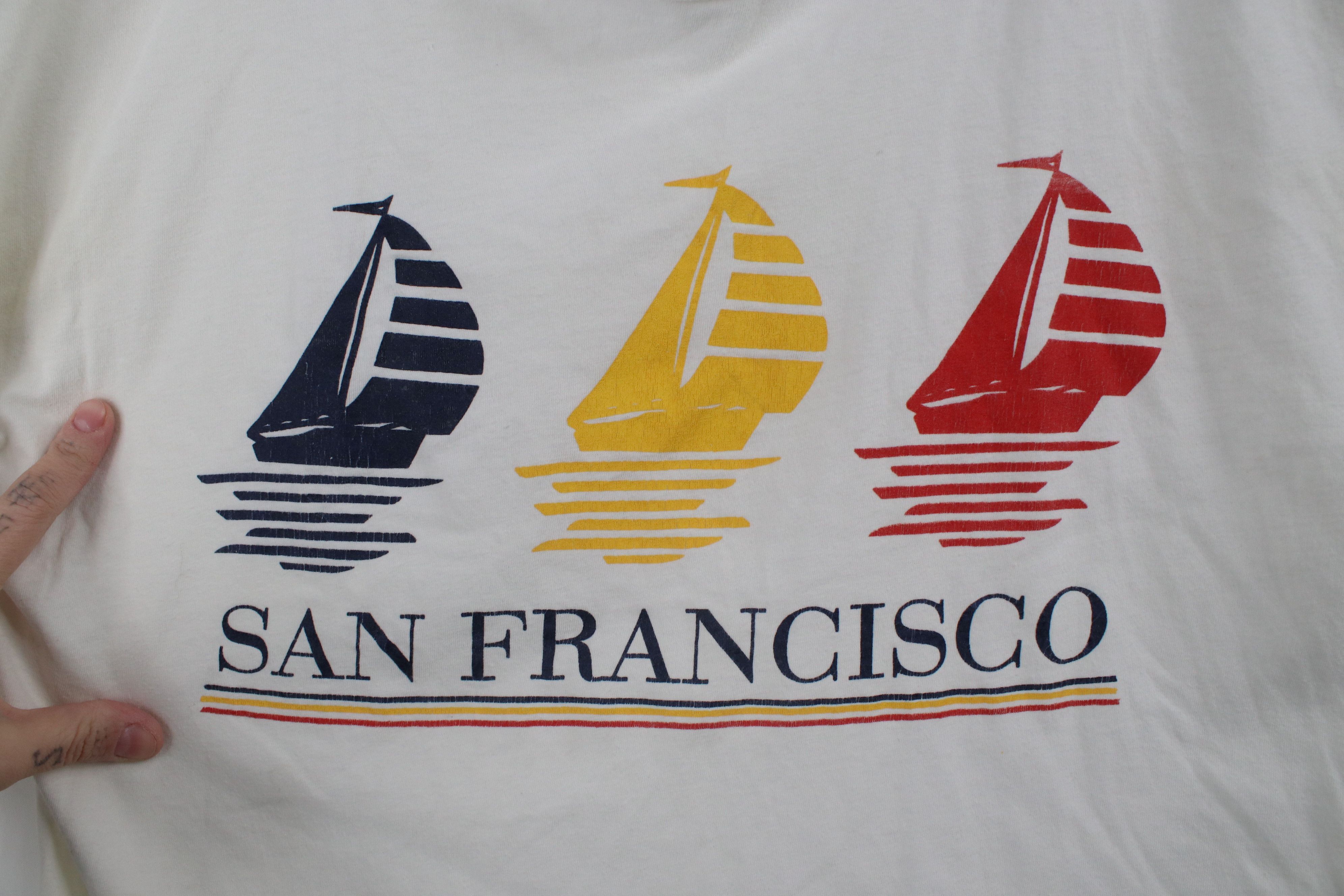 Vintage Vintage 90s Streetwear Thin San Francisco Sailing T-Shirt Size US L / EU 52-54 / 3 - 4 Thumbnail