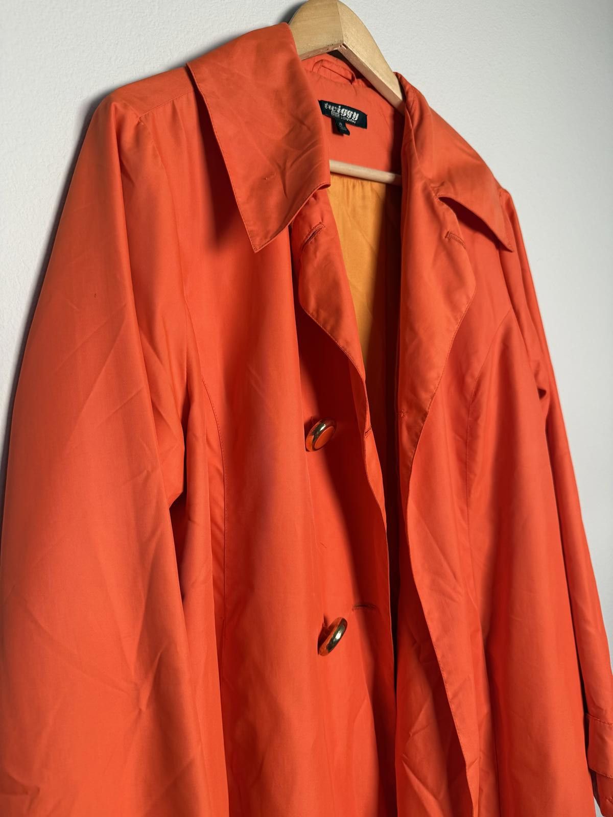Other Stylish Vibrant Orange Women's Trench Coat Size XL / US 12-14 / IT 48-50 - 1 Thumbnail