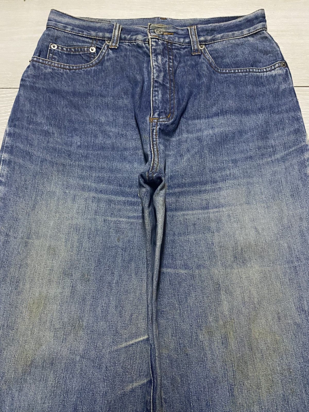 Japanese Brand Vintage Back & Forth Faded Wash Grunge Loose Jeans Size US 28 / EU 44 - 3 Thumbnail