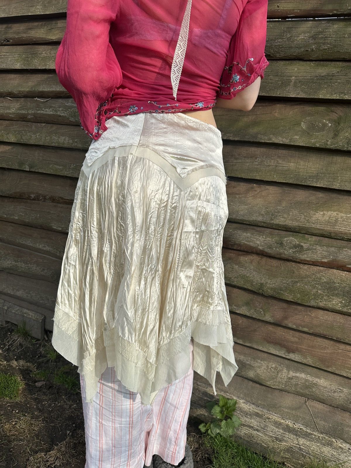 Vintage Vintage cream beige fairy long skirt Size 25" / US 0 / IT 36 - 7 Thumbnail