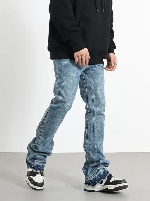 VIBE flared distressed washed paint jeans Size US 30 / EU 46 - 7 Thumbnail
