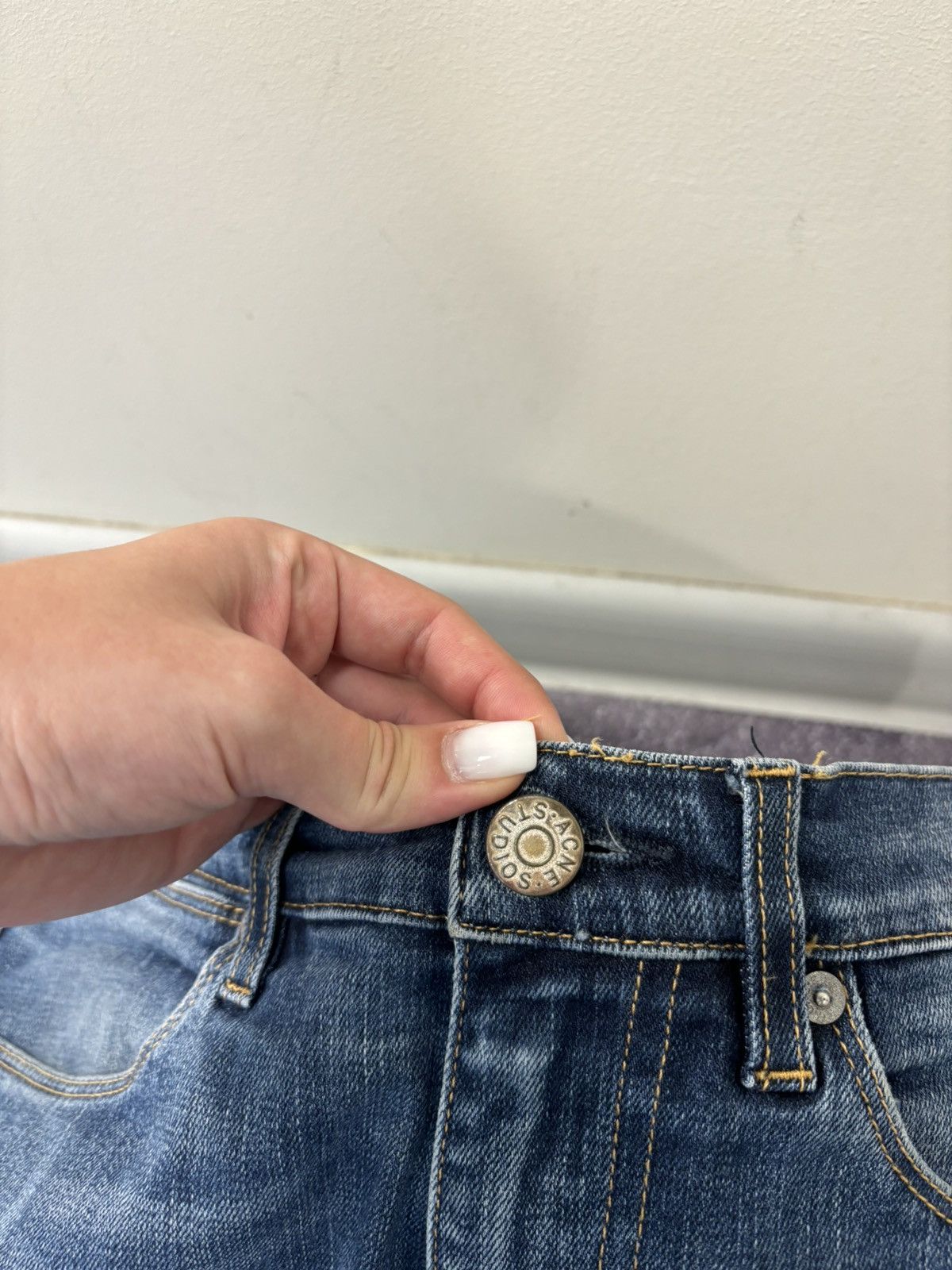 Acne Studios Acne Studios Max Prince Faded Blue Slim Straight Denim Jeans Size US 31 - 5 Thumbnail