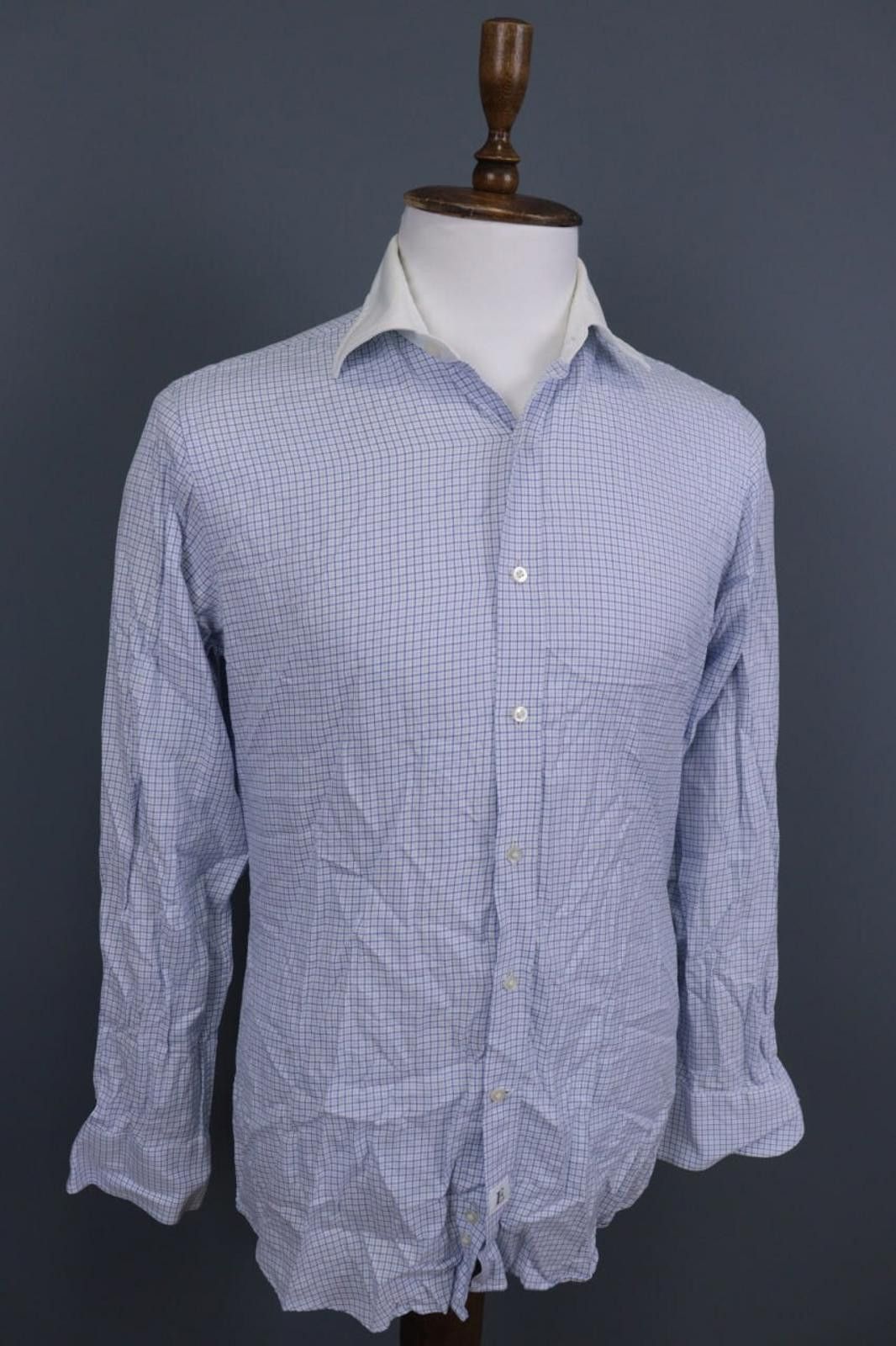 Emmett Emmett London Slim Fit Blue Check Printed Shirt Size M Size US M / EU 48-50 / 2 - 5 Thumbnail