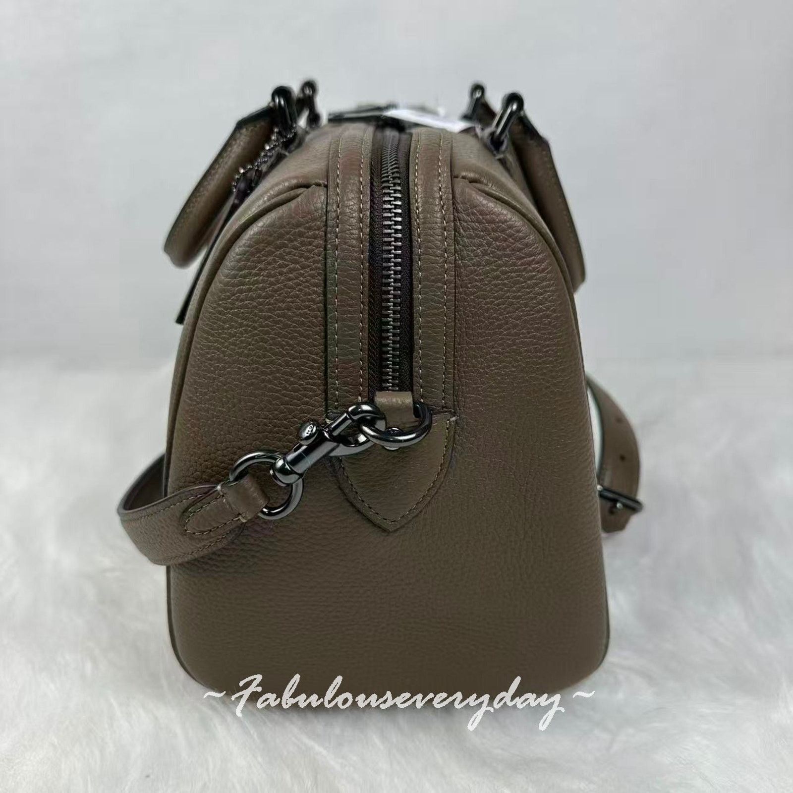 Coach Coach Rowan Large Satchel Crossbody Leather/QB/Dark Stone Size ONE SIZE - 2 Thumbnail
