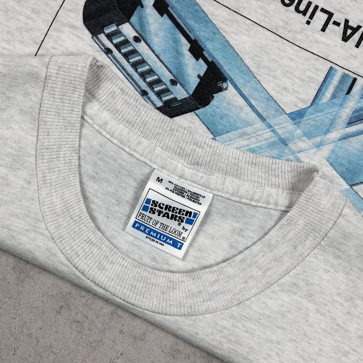 Vintage 90s INA Linear Technology Industrial Art Screen Stars Tee Size US M / EU 48-50 / 2 - 3 Thumbnail