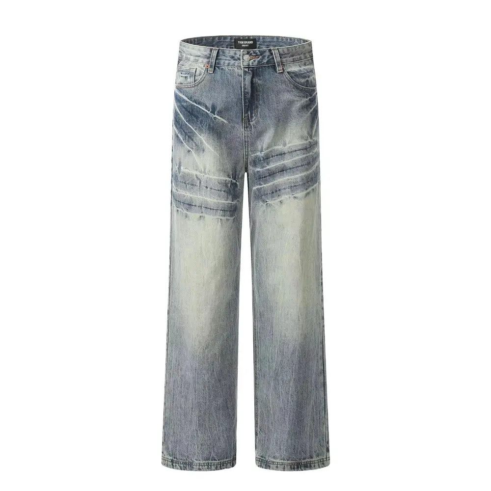 Lightning print design vintage hip hop jeans