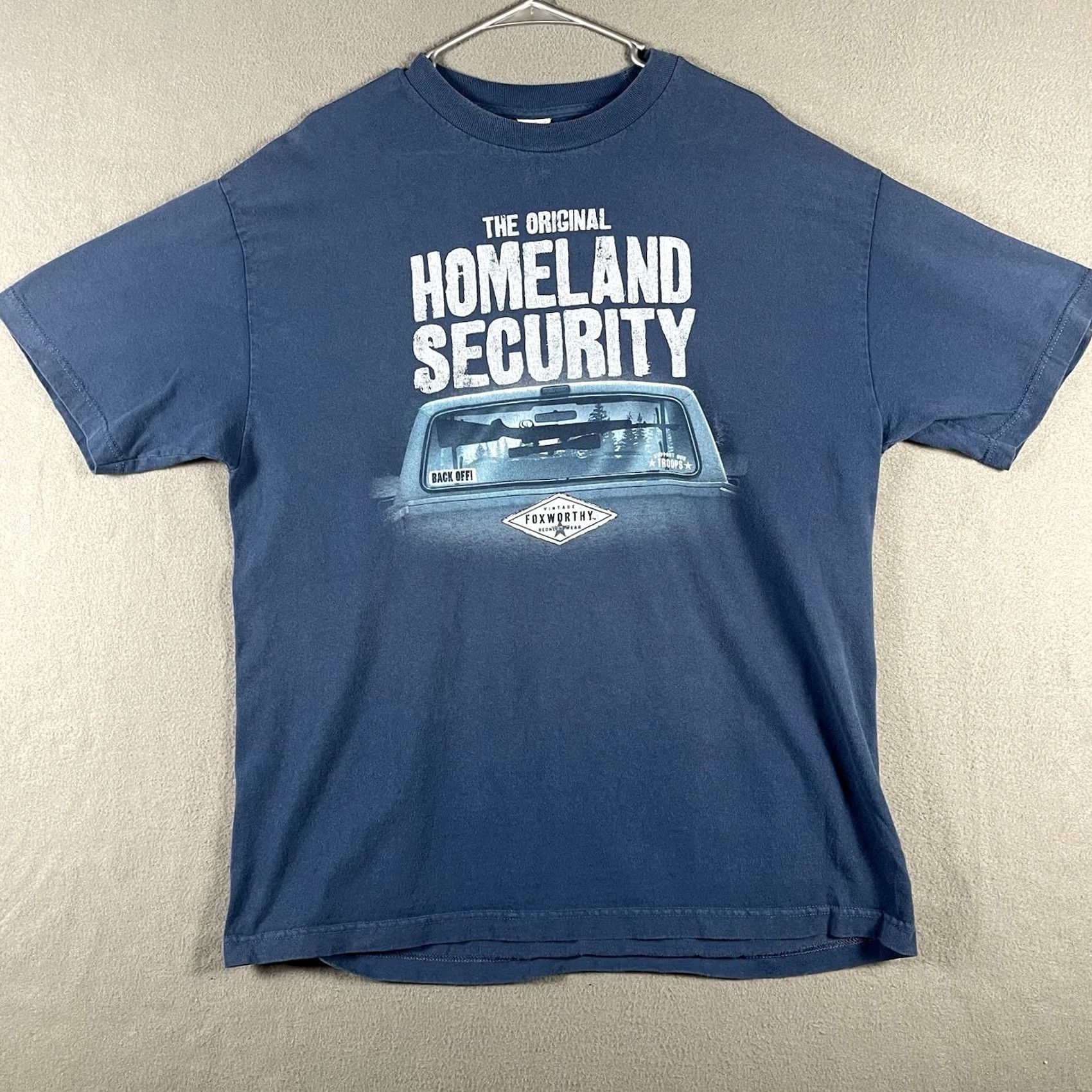 Vintage VINTAGE Jeff Foxworthy Redneck Wear T-Shirt XL Blue Homeland Security Guns Shirt Unisex Adults Handmade? Size US XL / EU 56 / 4 - 3 Thumbnail