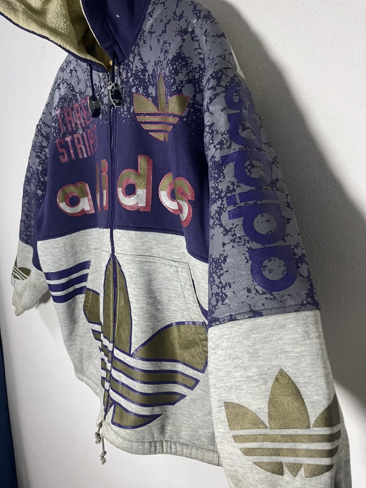 Adidas Vintage 90s Adidas Sherpa Hoodies Jacket Size US XL / EU 56 / 4 - 10 Thumbnail
