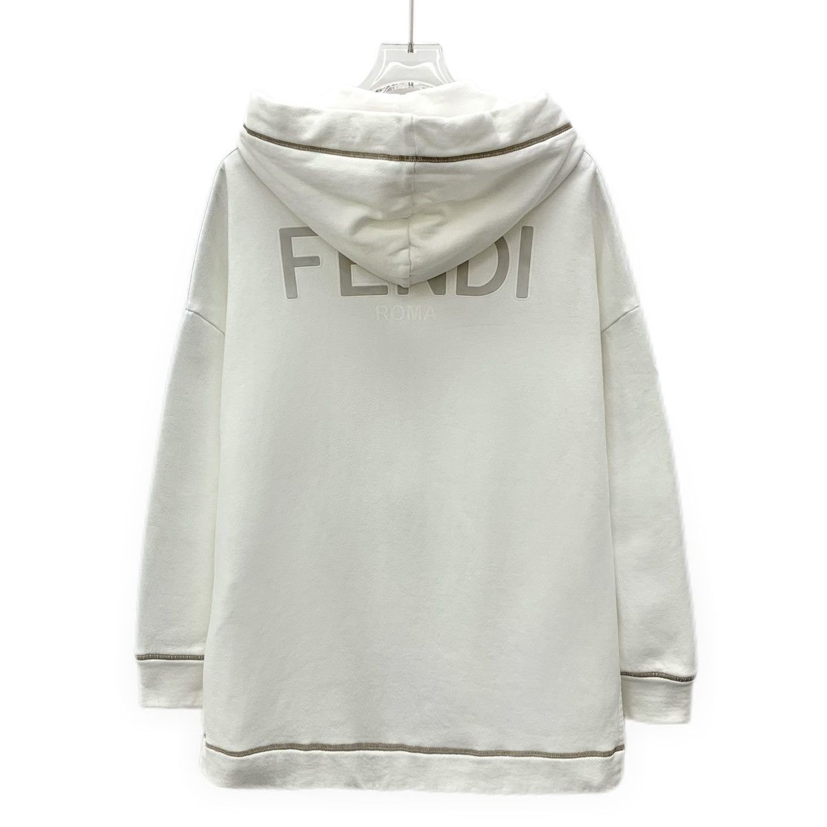 Fendi Fendi White Side Logo Cotton Hooded Zip Up Jacket K26WX Size XS / US 0-2 / IT 36-38 - 2 Thumbnail