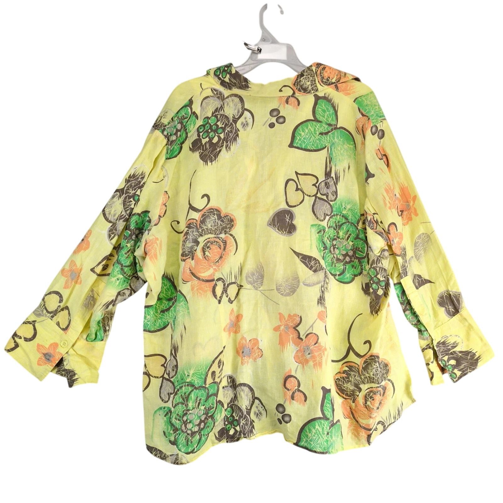 Harve Benard Harve Benard Linen Tropical Button Up Shirt Women's Plus 2X Size XXL / US 16-18 / IT 52-54 - 2 Thumbnail
