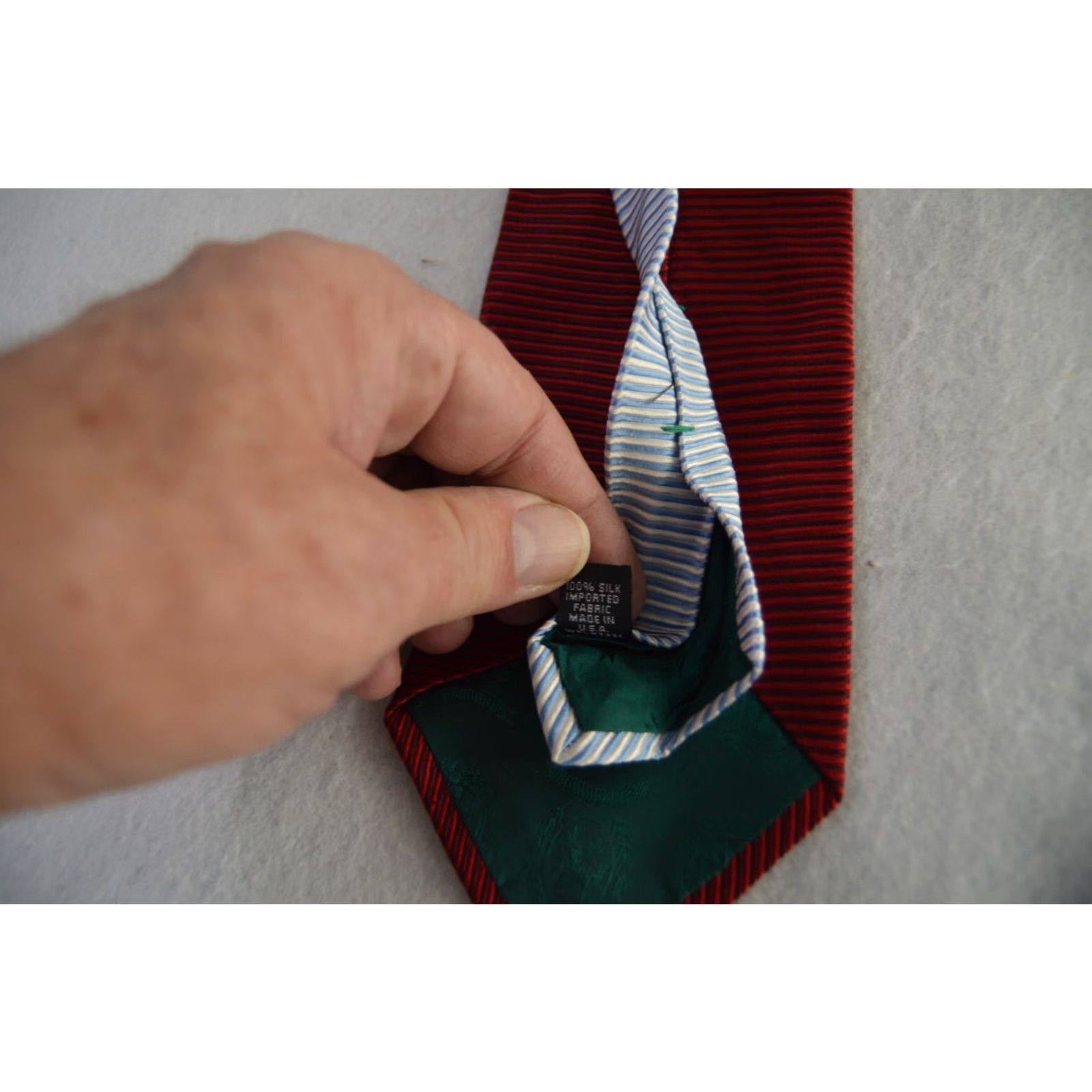 Tommy Hilfiger TOMMY HILFIGER MENS TIE NAVY BLUE RED STRIPES Size ONE SIZE - 4 Thumbnail
