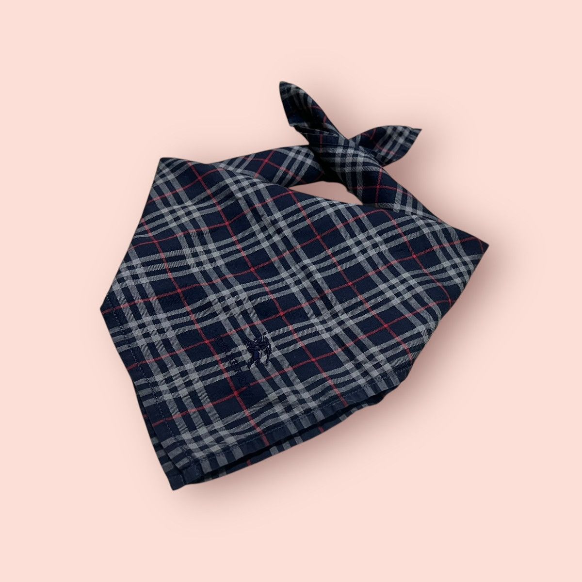 Burberry × Designer ICONIC BURBERRY BLACK LABEL PLAID NOVA CHECK HANDKERCHIEF Size ONE SIZE - 2 Thumbnail