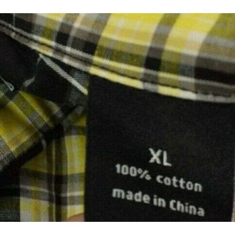 Sean John Sean John Mens XL Button Down Pocket Black and Yellow Plaid Size US XL / EU 56 / 4 - 11 Thumbnail