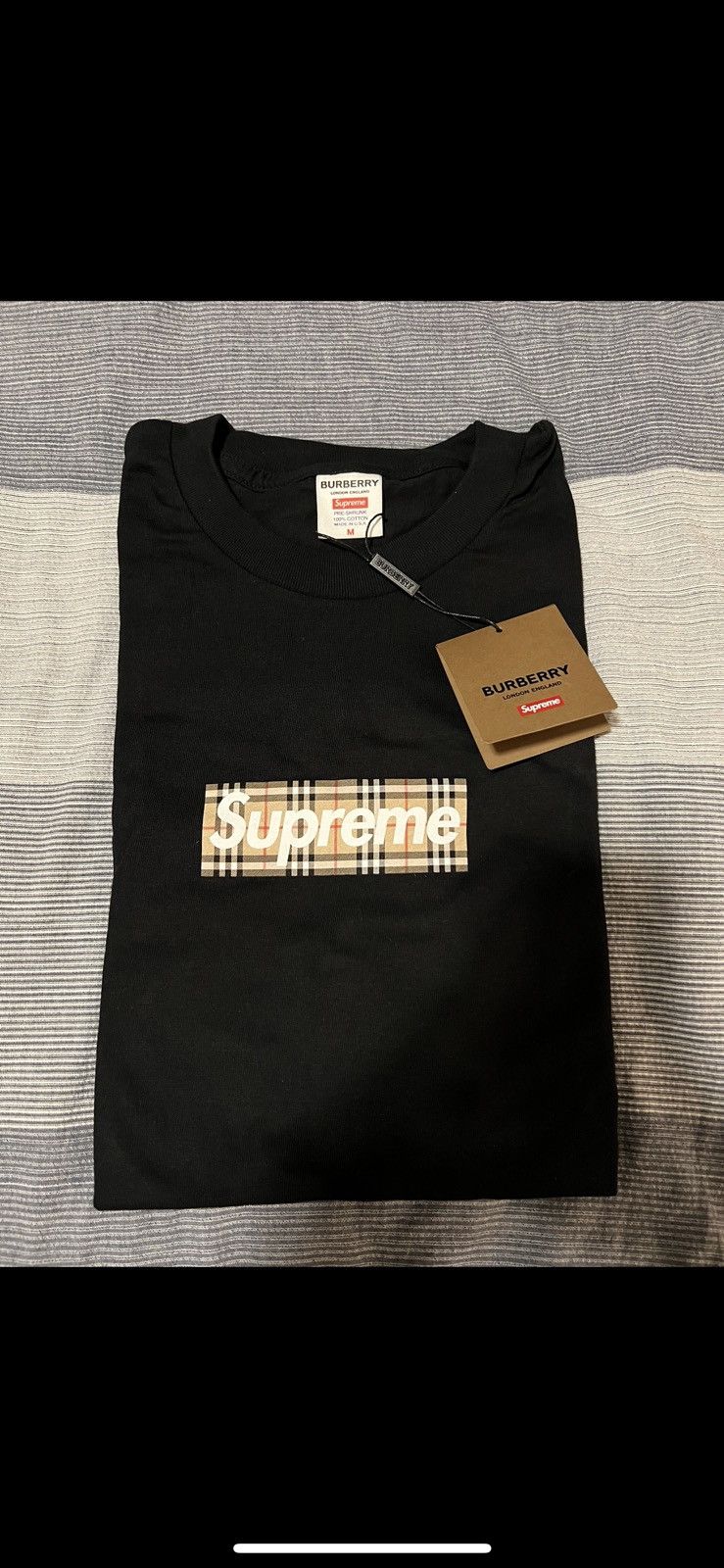 Burberry × Supreme Burberry x Supreme Box Logo Tee | Grailed