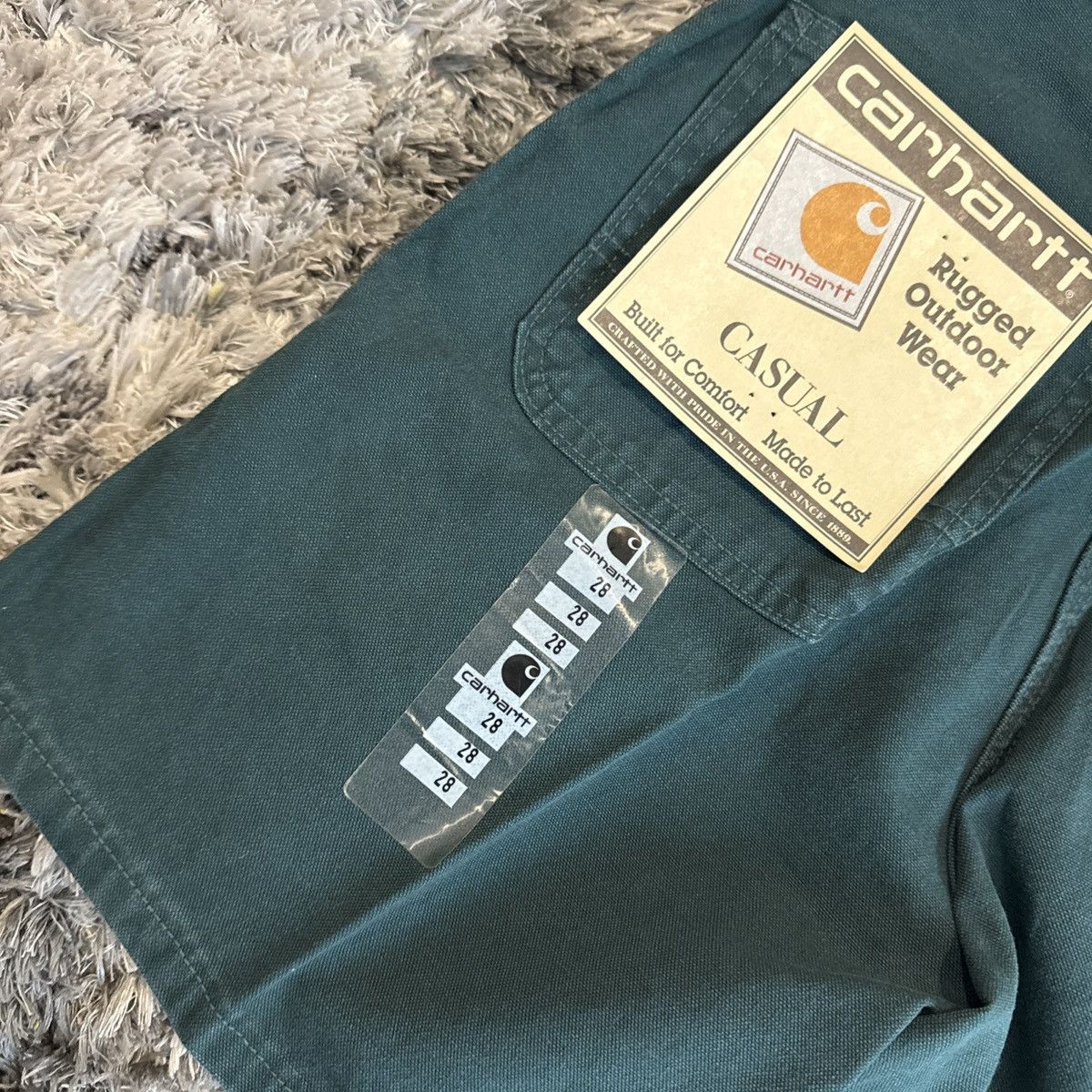 Carhartt BNWT Vintage 90s Carhartt B30 EVG Green Denim Jorts GRAIL 28 Size US 28 / EU 44 - 2 Thumbnail