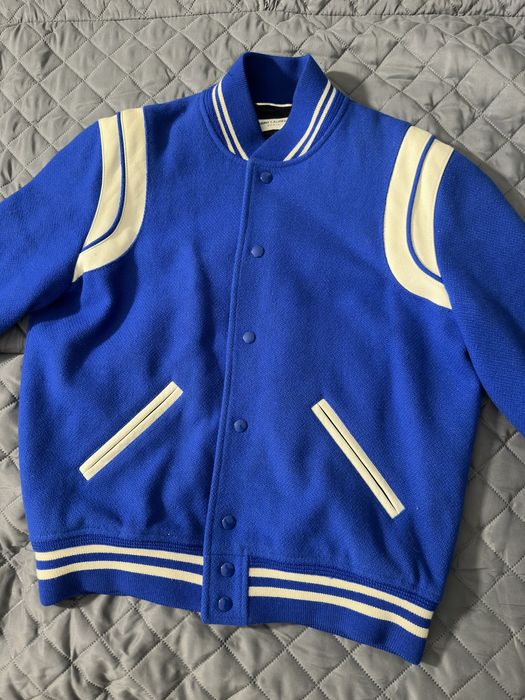 Yves Saint Laurent Saint Laurent Teddy Jacket Royal Blue Grailed