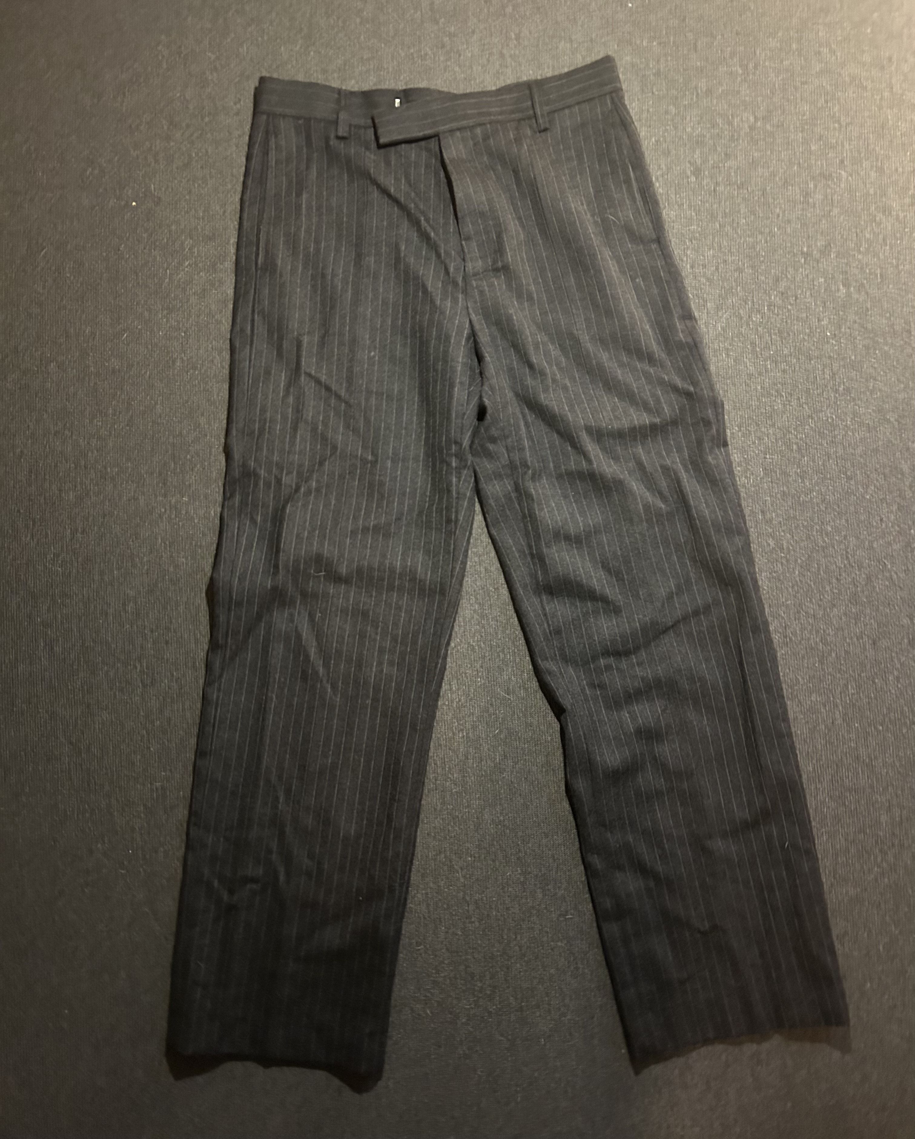 image of Palmes Black Pinstripe Trousers, Men's (Size 32)