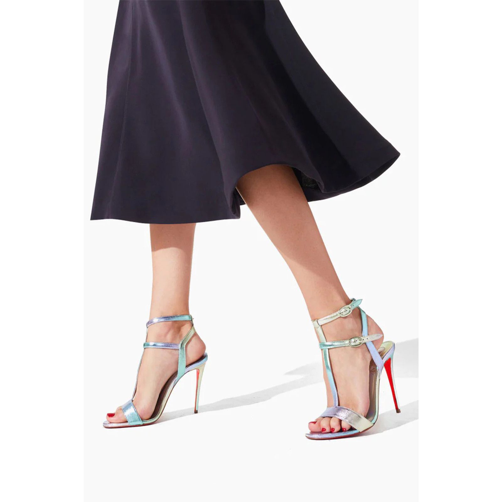 Christian Louboutin Mara 100 Multicolor Purple Sandal Ankle Strap Heel Pump 39 Size US 9 / IT 39 - 4 Thumbnail