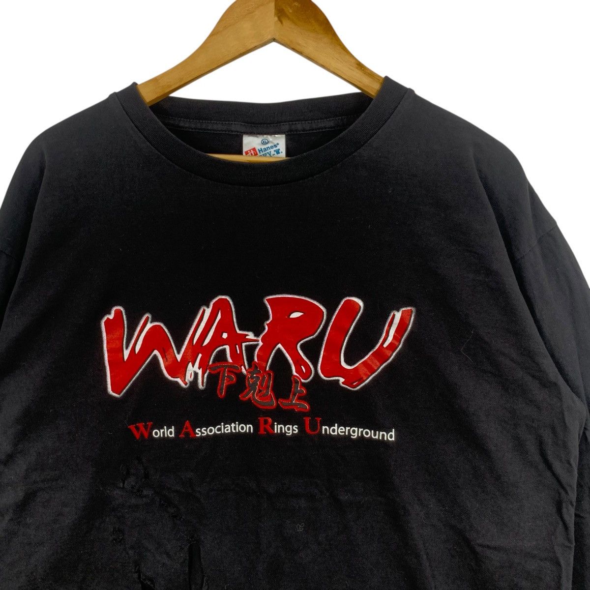 Vintage Vintage WARU World Underground Rings Fighter Trashed Tee Size US XL / EU 56 / 4 - 6 Thumbnail