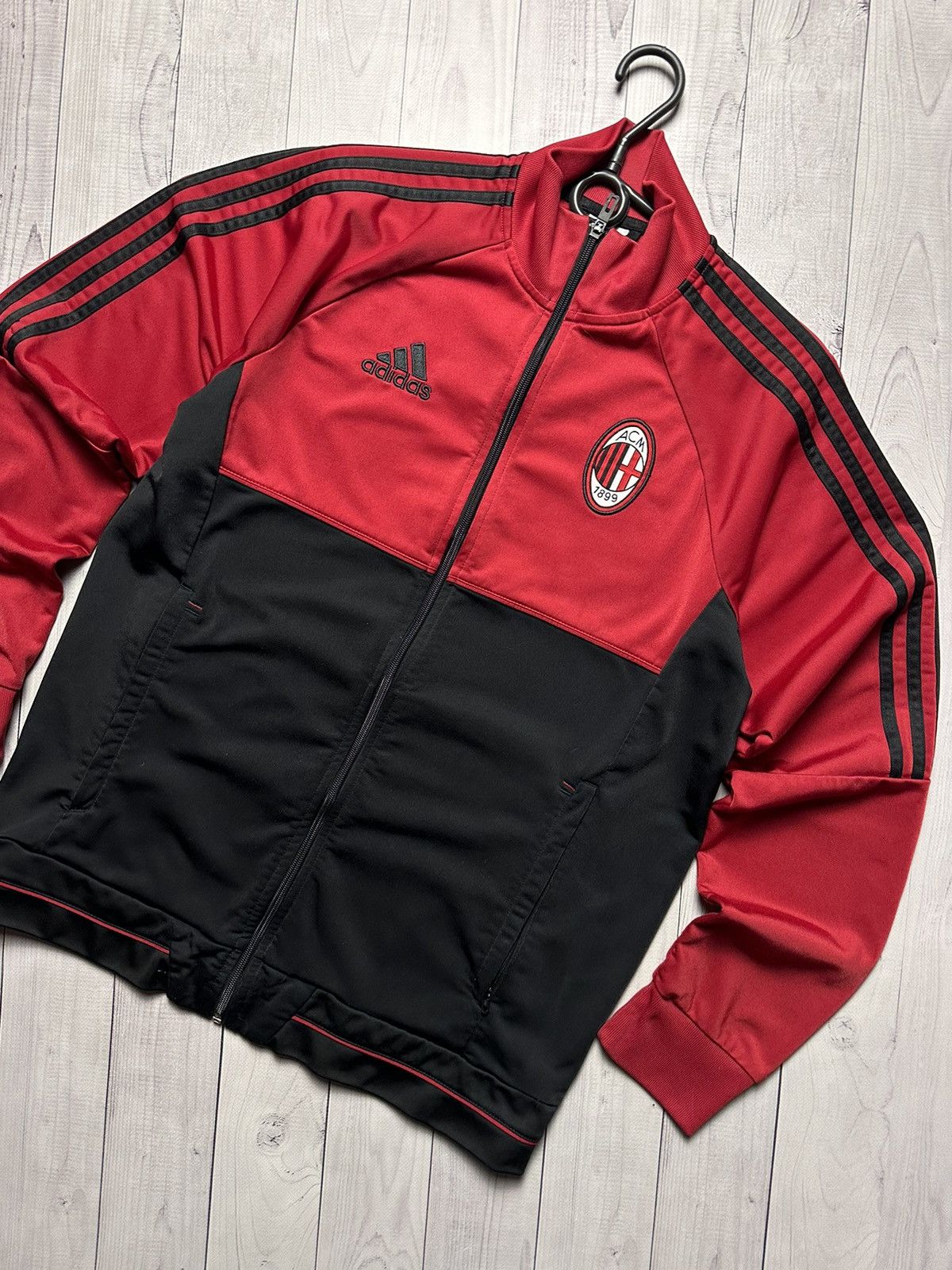 Vintage Vintage adidas AC Milan soccer track jacket size M Size US M / EU 48-50 / 2 - 2 Thumbnail