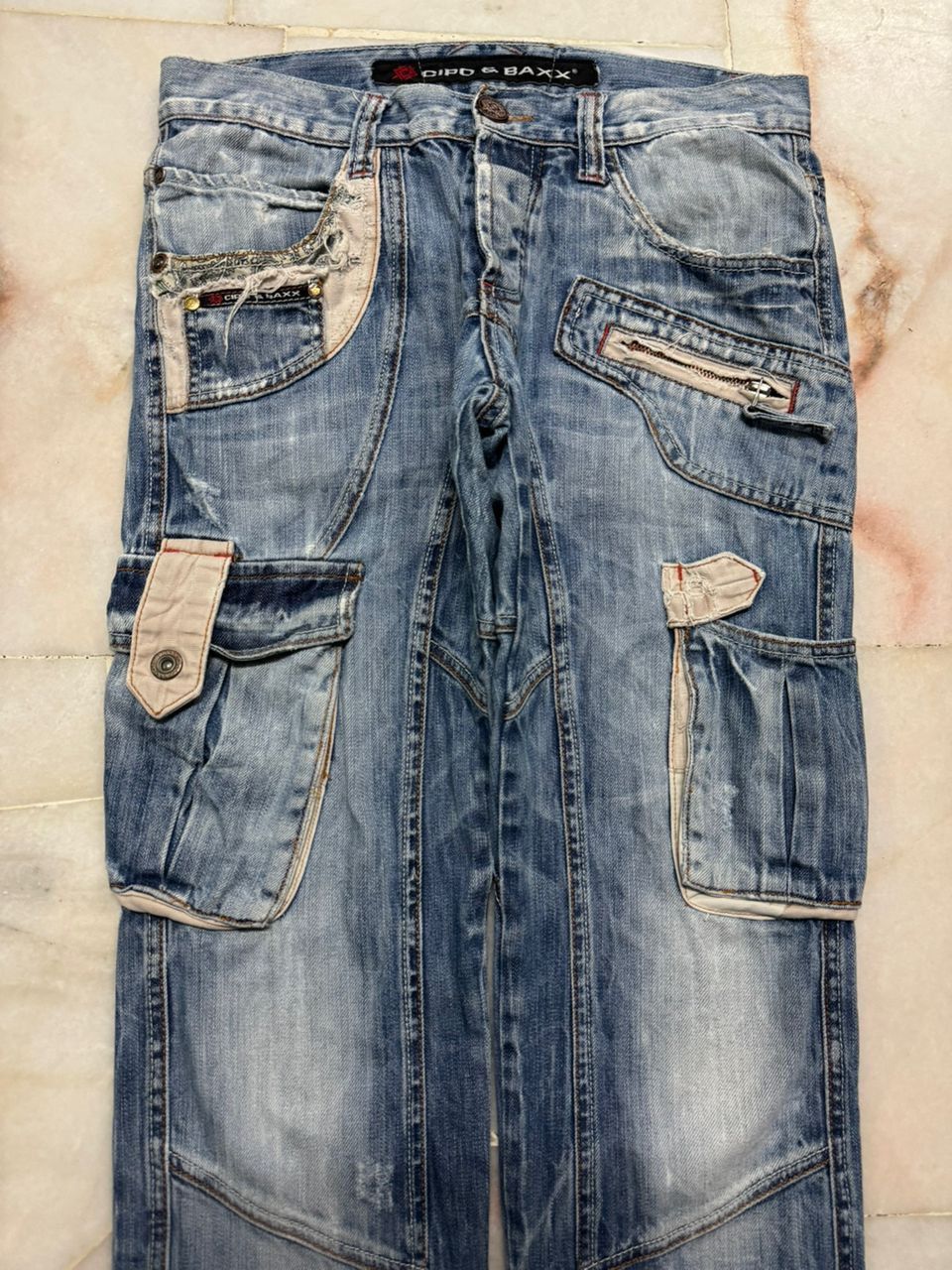 Japanese Brand 💥Insane💥90s DipoxBaxx Sand Washed Distressed Cargo Rare Jean Size US 32 / EU 48 - 3 Thumbnail