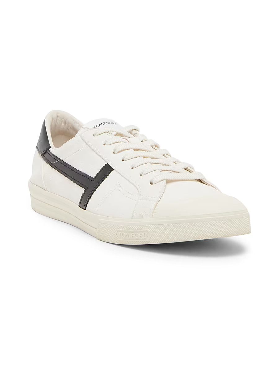 Tom Ford os11x0226 Size: 12 TF / Jarvis Leather Low-Top Sneakers Size US 12 / EU 45 - 2 Thumbnail