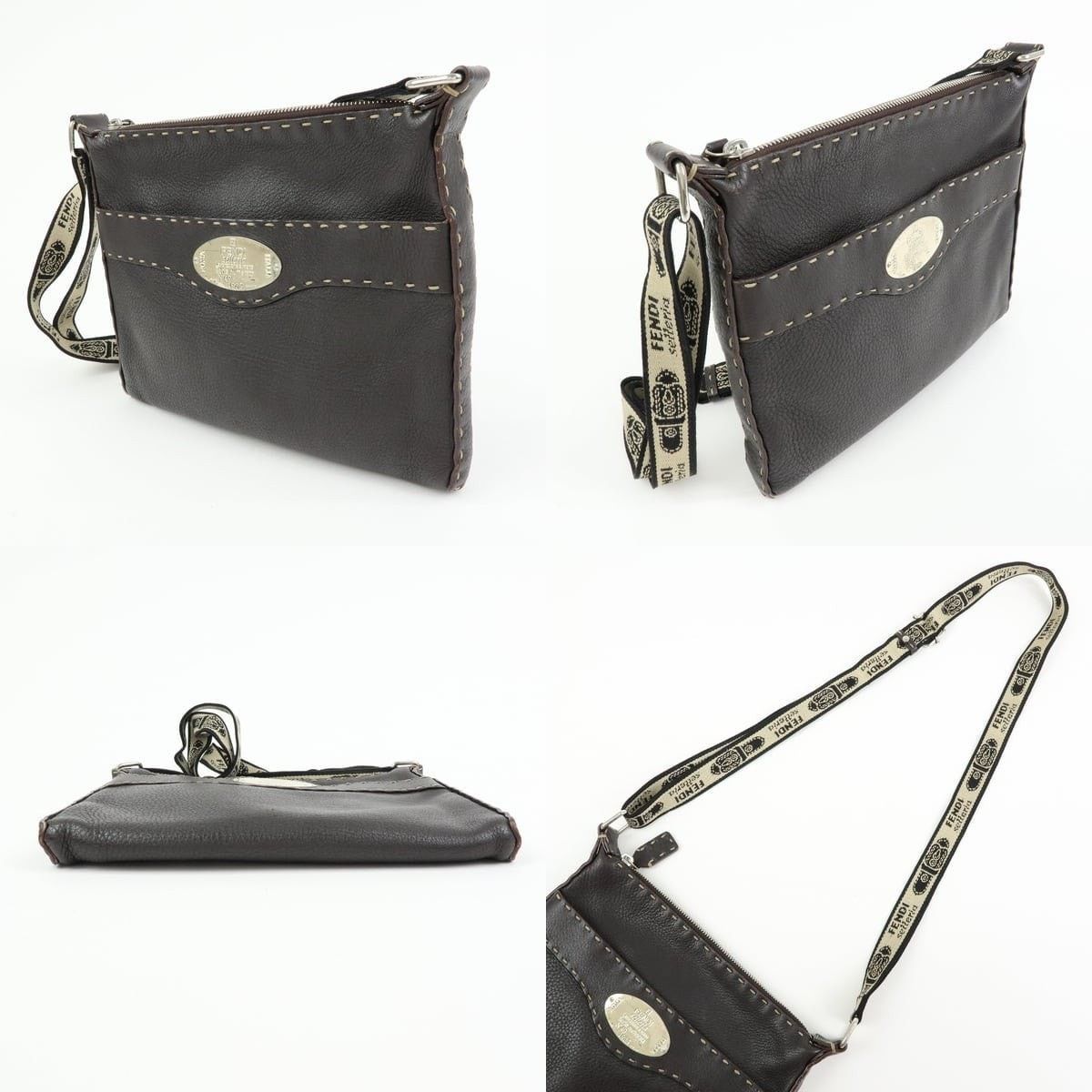 Fendi Fendi Selleria Leather Crossbody Bag Brown Size ONE SIZE - 3 Thumbnail
