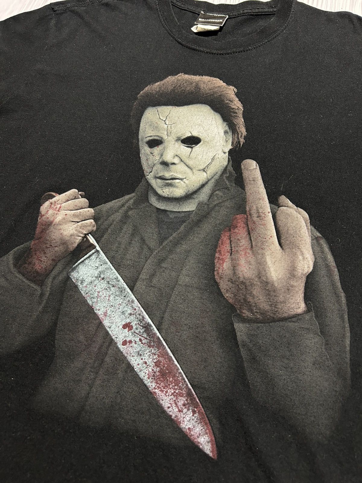 Expert Horror Vintage Y2K Halloween Horror Fuck You Big Print T-Shirt Size US XL / EU 56 / 4 - 4 Thumbnail