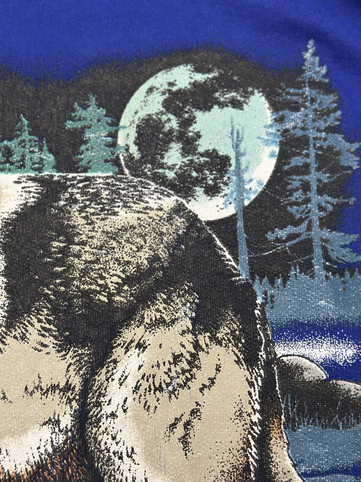 Vintage Vintage 90s Wolf Nature Wild Life Crewneck Sweatshirt USA XL Size US XL / EU 56 / 4 - 9 Thumbnail