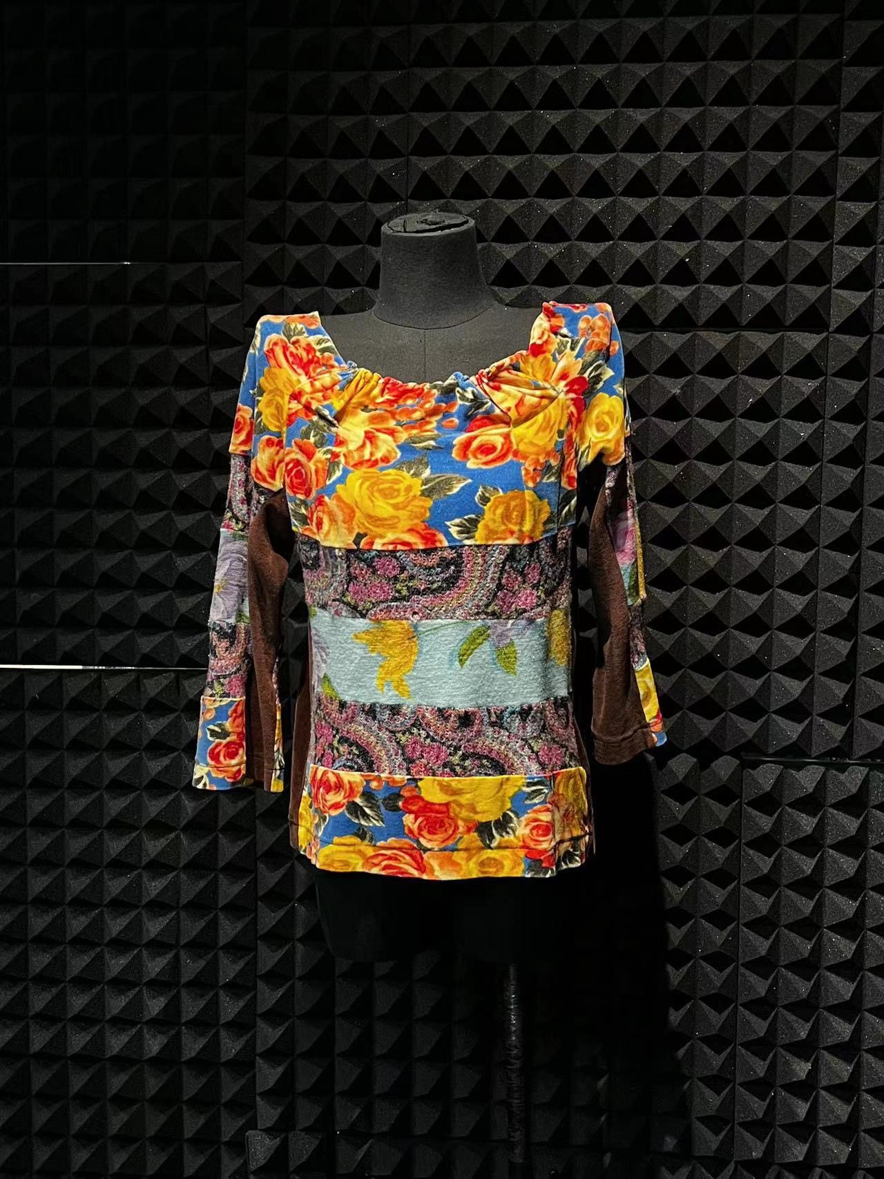 tricot comme des garçon floral top