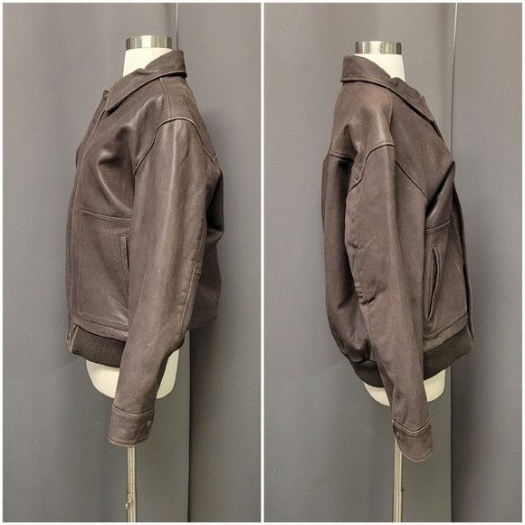 Cherokee Vintage 90s y2k Cherokee Brown Leather Aviator Flyboy Flight Size US S / EU 44-46 / 1 - 2 Thumbnail