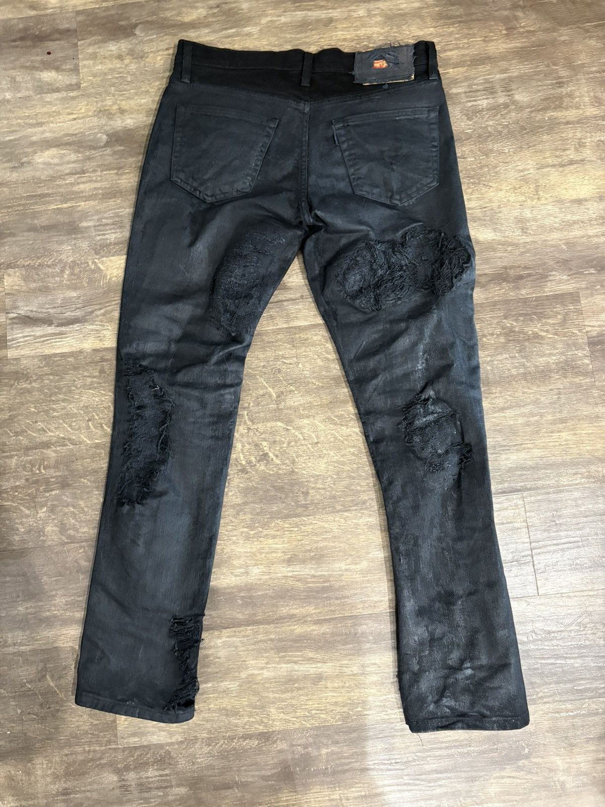 Levi's waxed and distressed levis 511 “slim fit” jeans Size US 32 / EU 48 - 2 Thumbnail