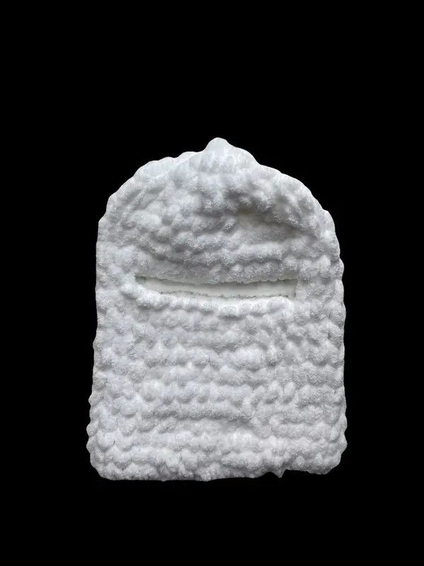 VIBE Handmade Knitted Balaclava Ski Mask Bunny Style TikTok Size ONE SIZE - 8 Thumbnail
