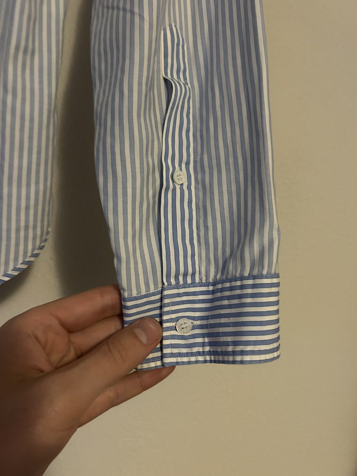 Gucci Blue Contrast Striped Button-Up Shirt Size US XL / EU 56 / 4 - 12 Thumbnail