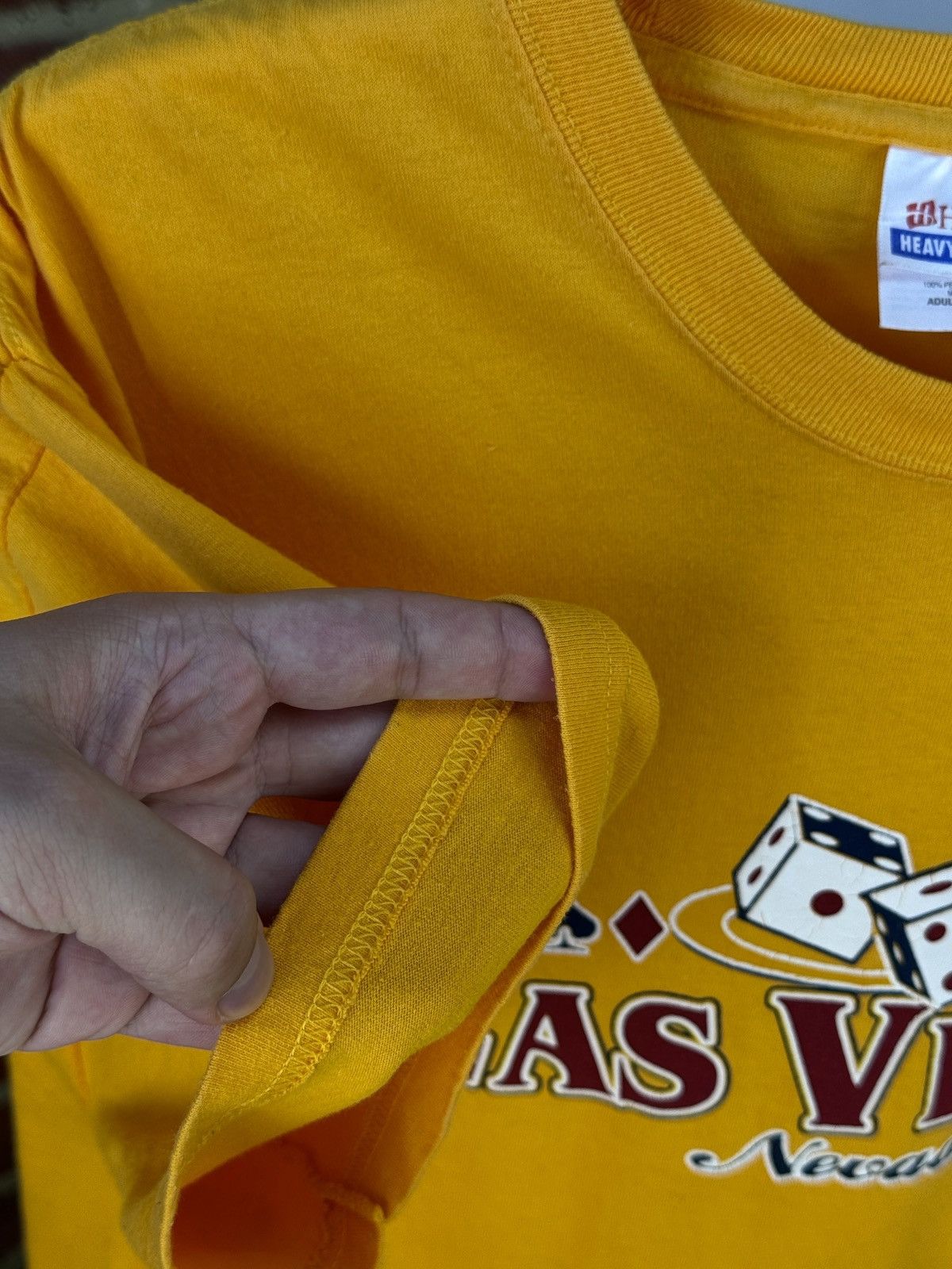 Hanes × Vintage LAS VEGAS Nevada Hanes Vintage Yellow T-Shirt Size US L / EU 52-54 / 3 - 10 Thumbnail