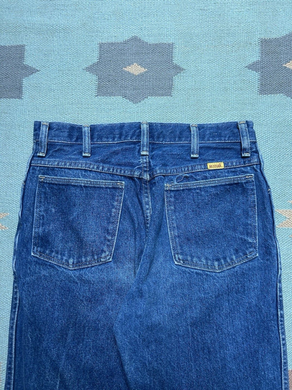 Vintage Vtg 80s rustler jeans faded bootcut cowboy western USA 30x31 Size US 30 / EU 46 - 9 Thumbnail